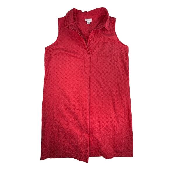 Liz Claiborne Dresses & Skirts - Liz Claiborne Dress Women Eyelet Sleeveless Shirt‎ Shift Summer Casual CORAL XL